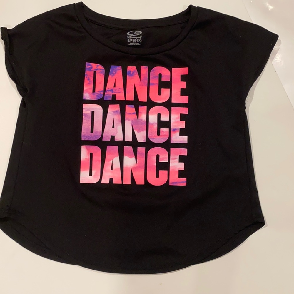 CHAMPION KIDS ADORABLE TOP THAT SAYS DANCE DANCE DANCE